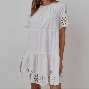 New Rails Arielle White Eyelet Dress - Medium